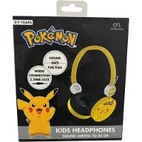 Nintendo Casque Pokemon Pikachu pour enfants avec protection enfants jusqu'à 85 décibels, longueur de câble 90 cm pour Switch, ordinateur portable, téléphone portable, tablette