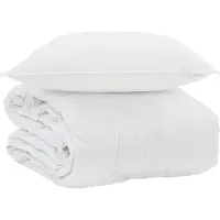 vidaXL Couverture d'été avec coussins, 2 pièces, blanc, microfibre
