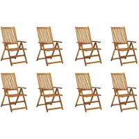 vidaXL 3075063, Terrasse, Siège rembourré, Acacia, Rouge, Polyester, 570 mm