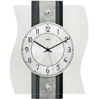 AMS 5538 Horloge murale radio-pilotée Horloge murale analogique radio-pilotée avec verre bombé