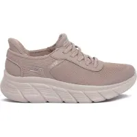 SKECHERS pour femme. 117391 Baskets Slip-ins: BOBS Sport B Flex Hi - Linear Force taupe (36), 3 à 5 cm, Lacets, Casuel, Multisport