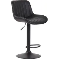 CLP Tabouret de bar Lentini en similicuir, pivotant et réglable en hauteur, structure noire