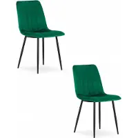 Leobert Chaise LAVA - velours vert foncé x 2