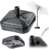 Kadax Pied de parasol, rotin, carré, anthracite