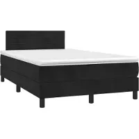 vidaXL Lit boxspring avec matelas noir 120x190 cm velours