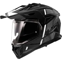 LS2 MX702 Pioneer II Hill Mat Noir Blanc Casque Adventure Taille 2XL
