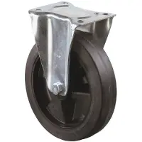 BS Rollen BS Roulettes Roulette fixe B60 diamètre 160mm capacité de charge 250kg pneu plein élastique plaque 138x109mm - L410.B60.160