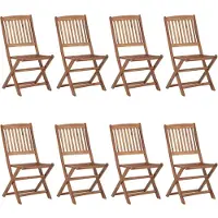 vidaXL Klappbare Gartenstühle 8 Stk. mit Kissen Massivholz Akazie