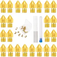 MMOBIEL 24pcs 0.2/0.3/0.4/0.5/0.6/0.8/1.0mm Laiton MK8 Buse imprimante 3D Nozzle Extrudeuse