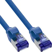 InLine Câble patch Slim, Cat.6A, S/FTP, TPE (LSZH) flexible, PoE, bleu, 0.5m