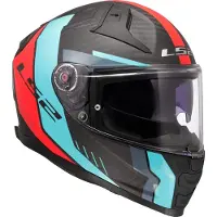 LS2 Casque intégral LS2 FF811 VECTOR II CARBON Grid Opaque Rouge Cyan taille XL