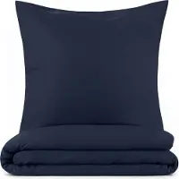 Blumtal linge de lit 155x220cm + taie d'oreiller 40x70cm - Microfibre Bed Sheets 155x220cm - 2pcs set linge de lit bleu foncé