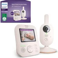 Philips AVENT Écoute-bébé avec caméra Advanced - DEKRA Confidentialité et sécurité - Écran 2.8", x2 Zoom, vision nocturne infrarouge, berceuses (Modèle SCD881/26)