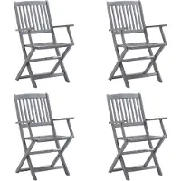 vidaXL Chaises de jardin pliantes 4 pièces avec coussin en bois massif d'acacia
