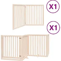 vidaXL Porte pour chien 6 pièces avec porte Pliable 480 cm bois de peuplier
