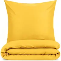 Blumtal linge de lit 155x220cm + taie d'oreiller 40x70cm - Microfibre Bed Sheets 155x220cm - 2pcs set linge de lit jaune