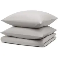 Blumtal linge de lit 240x220cm + 2x taies d'oreiller 65x65cm - Microfibre Bed Sheets 240x220cm - 3-pièces de linge de lit gris clair