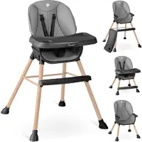 Nukido Chaise de salle à manger pour enfants Tilo gris-noir