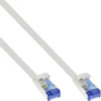 InLine - Câble de raccordement - RJ-45 (M) à RJ-45 (M) - 7,5m - U/FTP, PiMF - CAT 6a - sans halogène, moulé, sans crochet, torsadé, plat - blanc (75707W)