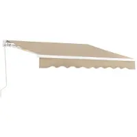 En.casa Store à bras articulé « Bitonto » 250 x 200 cm avec manivelle, structure en aluminium, couleur beige