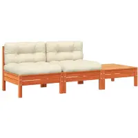 vidaXL Canapé de jardin avec coussin et tabouret 2 places
