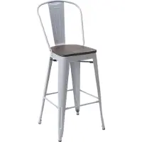 MCW Tabouret de bar -A73, assise en bois incluse