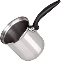 Fackelmann Pot à café Ø 9 cm, pot à lait en acier inoxydable, pot à moka adapté aux plaques vitrocéramiques/four à gaz/induction/électrique (couleur : noir/argent)