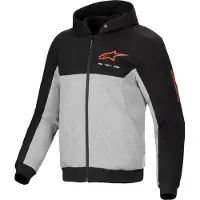 Alpinestars Sweat à capuche Chrome V2 Sport Noir / Gris / Rouge-Fluo 3XL