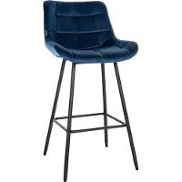 CLP Tabouret de bar Weston avec structure métallique et repose-pieds. Disponible en velours ou en similicuir. Couleur : noir. Matériau : similicuir
