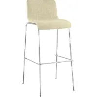 CLP Tabouret de bar Hoover tissu 4 pieds piètement chromé