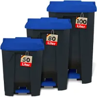 Floordirekt Poubelle Olaf pour la maison, le bureau et le commerce plusieurs couleurs et tailles bleu 50 litres
