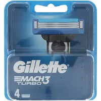 Gillette 4pc Mens Mach3 Turbo Razor Blades - lames turbo 4 mach3 pack cartouches razor genuine mens 100