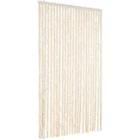vidaXL Rideau anti-mouches beige et blanc 100x220 cm chenille
