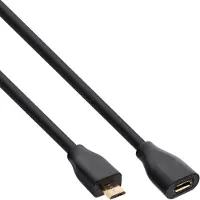 InLine Micro-USB Verl., USB 2.0 Micro-B ST/BU, noir, contour doré, 5m