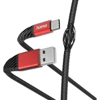 Hama Câble de charge "Extreme" USB-A - USB-C, 1,5 m, nylon, noir/rouge