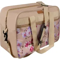 Trizand Sac à main pour avion 40x20x30 cm 24 L Motif floral Sac de voyage pour femme Beige 24255