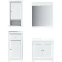 vidaXL ensemble de meubles de salle de bains 4 pièces BERG blanc pin massif