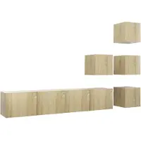 vidaXL Ensemble d'armoires TV 6 pièces en bois composite chêne Sonoma