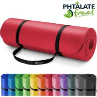 Tresko Tapis de Yoga Tapis de gymnastique Pilates 185x60x1,0cm Rouge