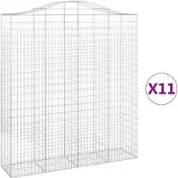 vidaXL Gabions avec arc surélevé 11pcs. 200x50x220/240cm Fer galvanisé