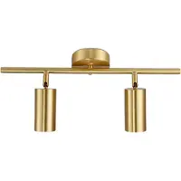 Sensahome FCMX774-A-GD Spots à poser or - 2 flammes or - 50x21 cm - culot GU10*3W - Sans ampoule