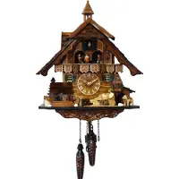 Engstler - 4832_QMT - Coucou - Quartz - Noyer - avec musique avec couple de danse - 42 cm