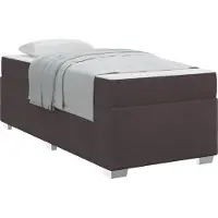 vidaXL Cadre de lit avec matelas brun foncé 90 x 200 cm Tissu