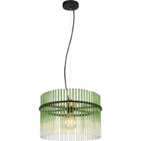 Globo Suspension noire Gorley avec verre vert Ø 40cm