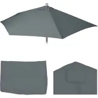 Mendler Toile de rechange pour parasol demi-rond Lorca