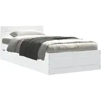 vidaXL Cadre de lit avec tête de lit sans matelas blanc 100x200 cm