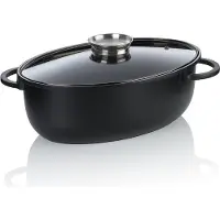 kela Casserole, 8,0 L, avec couvercle, noir, revêtement anti-adhésif, sans PFAS/PTFE, fonte d'aluminium - | Atura