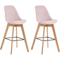 CLP lot de 2 tabourets de bar Metz velours natura