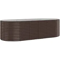 vidaXL Lit surélevé Acier revêtu par poudre 249x100x68 cm Marron