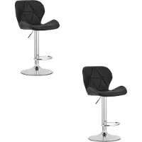 Leobert WEST hocker - noir / base chromée x 2